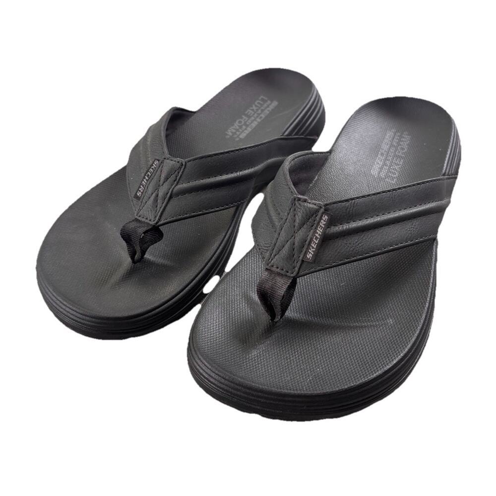 Mens Sandals Skechers Relaxed Fit Patino Marlee Flip Flop Luxe Comfort Sandal 8